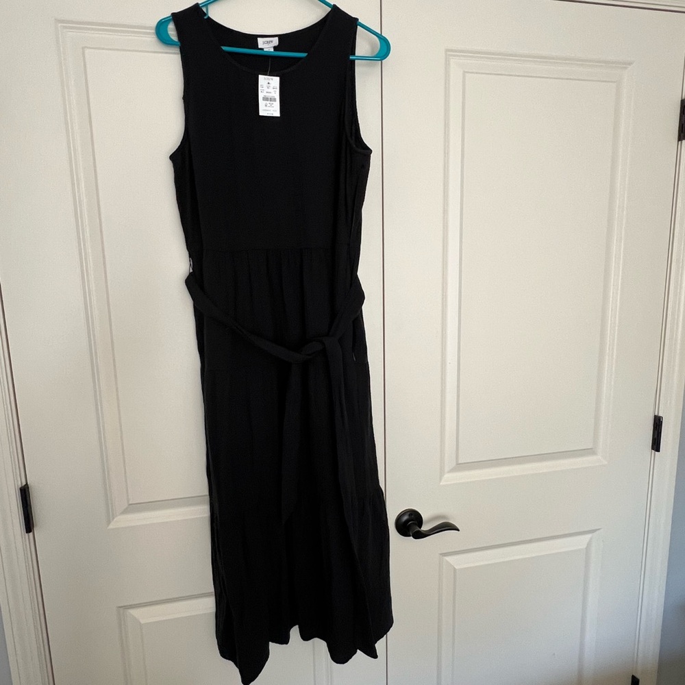 J. Crew Black Midi Dress